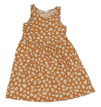 Světlehnědo-bílo-světlemodré vzorované šaty H&M