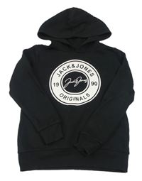 Černá mikina s logem a kapucí JACK&JONES