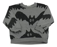 Tmavošedá mikina s netopýry H&M