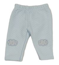 Světlemodré prošívané vyteplené tepláky s obláčky