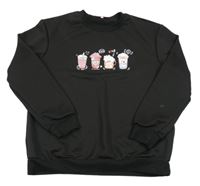 Černá mikina s nápoji 