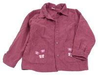 Světlevínová manšestrová košilová bunda s motýlky Y.F.K.