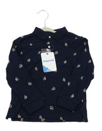 Nové - tmavomodré mikinotriko s koly a límečkem mayoral