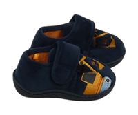 Nové - tmavomodré plyšové bačkory s buldozerem St. Bernard vel. 25