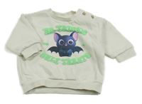 Smetanová oversize teplá mikina se Stitchem a nápisy George