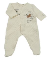 Smetanová prošívaná tepláková vyteplená kombinéza s Pú Disney