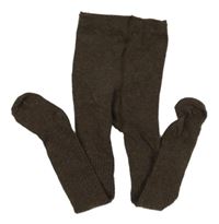 Tmavohnědé melírované žebrované punčocháče H&M