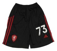 Černo-červené sportovní fotbalové kraťasy L.F.C. a číslem Adidas