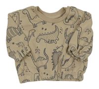 Béžová oversize mikina s dinosaury PRIMARK