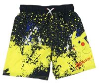 Černo-žluté plážové kraťasy Pikachu George