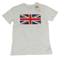 Bílé tričko s britskou vlajkou zn. Primark