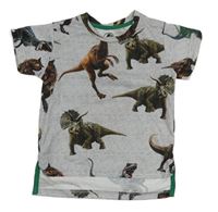 Šedé melírované tričko s dinosaury - Jurský svět Matalan