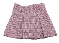 Růžovo-černo-bílá kostkovaná sukně zn. C&A