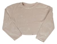 Světlerůžová plyšová crop mikina s hvězdami Primark