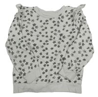 Bílá květovaná mikina s volánky Primark