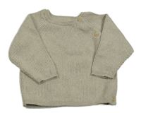 Béžový žebrovaný propínací svetr H&M