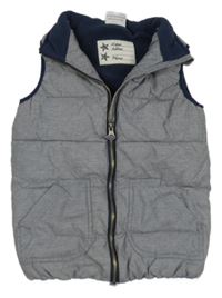 Tmavomodrá melírovaná šusťáková zateplená vesta Topolino