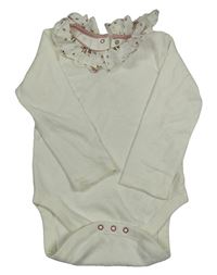 Smetanové body s květovaným límečkem