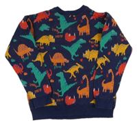 Tmavomodrý svetr s dinosaury Next