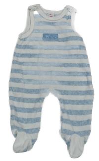 Bílo-modré pruhované sametové dupačky se slony