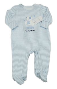 Nové - Světlemodro-bílý pruhovaný overal se slony Matalan