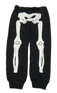 Černé tepláky s kostmi H&M