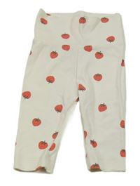 Světlebéžové lehké tepláky s jahodami H&M