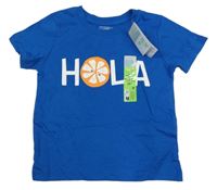 Nové - Modré tričko s pomerančem Primark