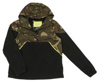 Černo-army šusťáková jarní bunda s kapucí C&A