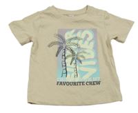 Béžové tričko s palmami Dopodopo