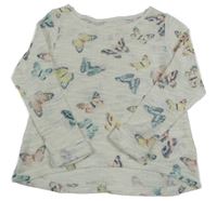 Bílý lehký svetr s motýly H&M