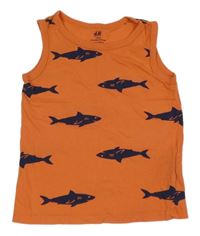 Oranžové tílko se žraloky H&M