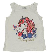 Bílý top s jednorožcem C&A