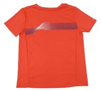 Červené sportovní funkční tričko se vzorem Decathlon