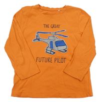 Oranžové triko s helikoptérou Topolino