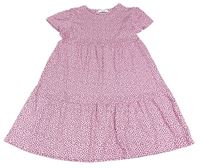 Růžovo-šedé puntíkaté šaty Primark