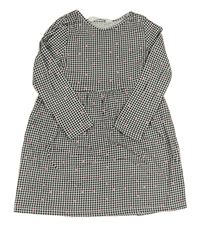 Černo-bílé vzorované bavlněné šaty H&M