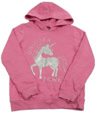 Růžová mikina s jednorožcem a kapucí George