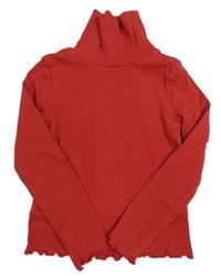 Červené žebrované triko s rolákem George