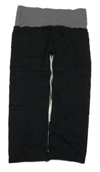 Černo-šedé sportovní crop legíny 
