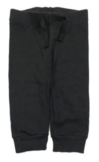 Černé žebrované lehké tepláky Primark