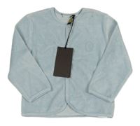 Nové - světlemodré sametové propínací triko 