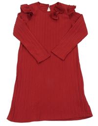 Rubínové lehké šaty s mašlí shein