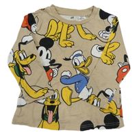 Béžové triko s Mickeym a kamarády H&M