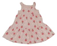 Světlerůžové šaty s květinami Name it