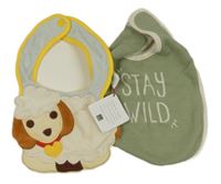 2x bryndák - smetanový s ovcí + khaki s nápisem 