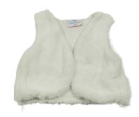 Bílá kožešinová podšitá vesta Topomini