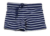 Tmavomodro-bílé pruhované UV kraťasy 