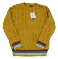 Nové - okrový vzorovaný svetr Next