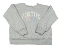 Šedá melírovaná mikina s nápisem Primark